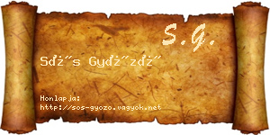Sós Győző névjegykártya